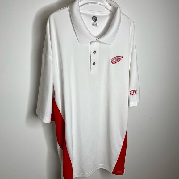NHL Detroit Red Wings Polo Shirt Short Sleeve Hockey Xl Xlarge - Picture 4 of 8